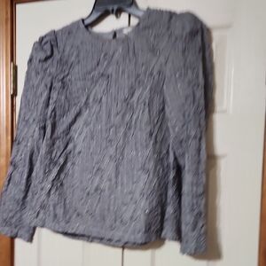 Cato Women's Elegant Gray Textured Blouse